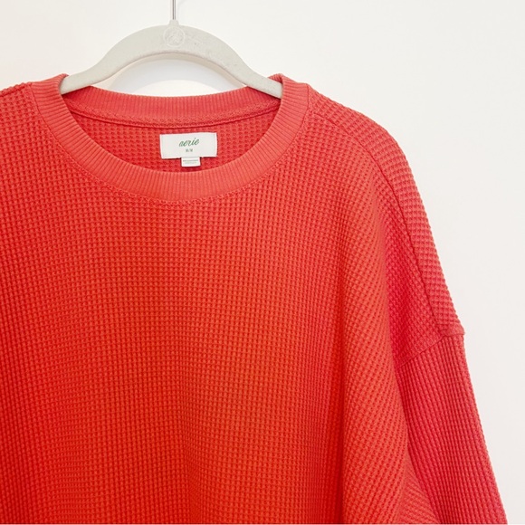 Aerie Waffle Knit Oversized Sweatshirt - Picture 4 of 5